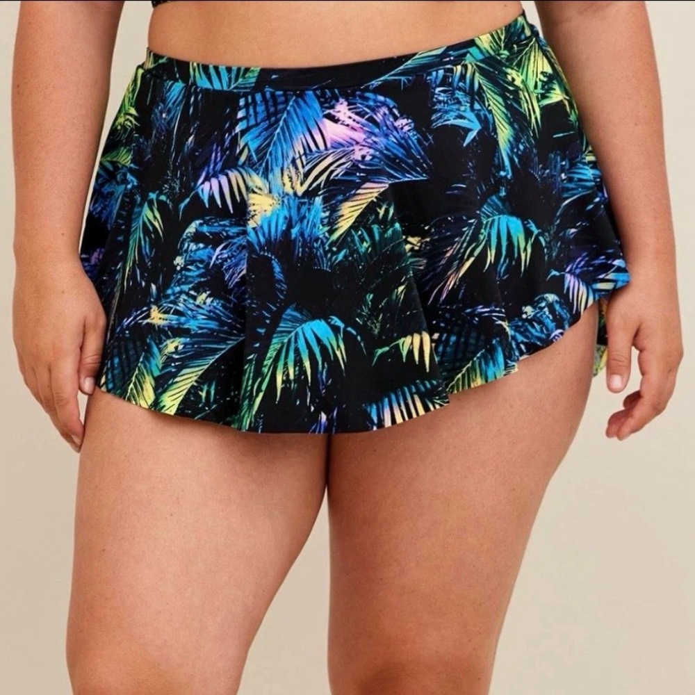 Torrid Tropical Print Swim Skirt